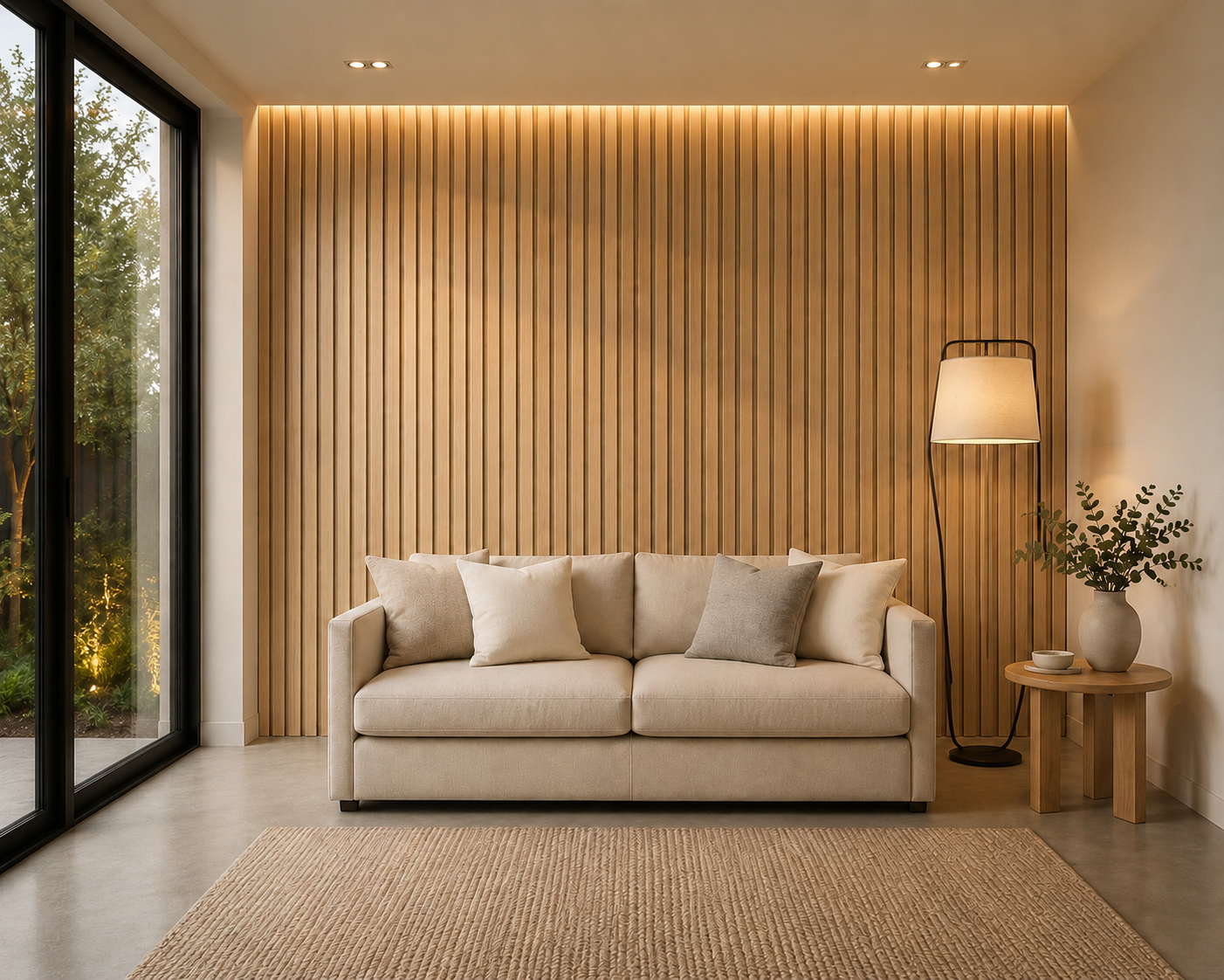 District Signature Walnut Slat Panel 270 × 110 cm