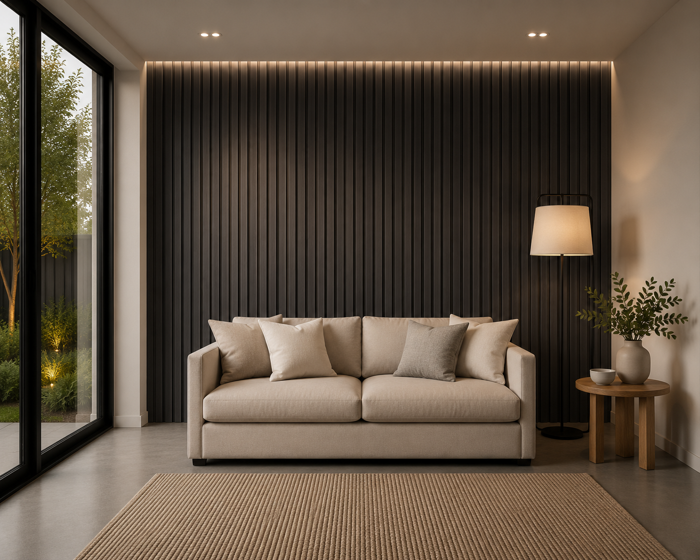 District Signature Walnut Slat Panel 270 × 110 cm